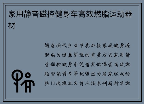 家用静音磁控健身车高效燃脂运动器材